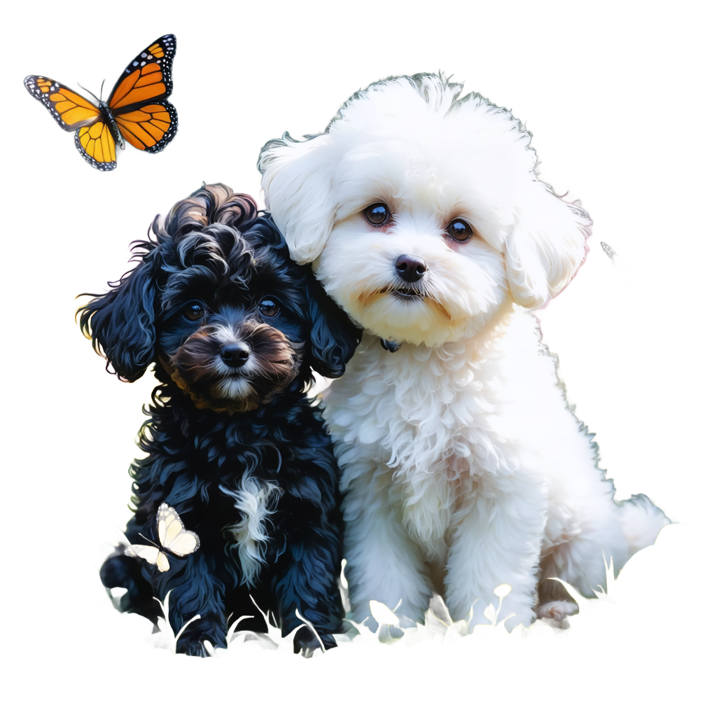 puppy_playdate_in_flower_meadow"_men's_t-shirt1