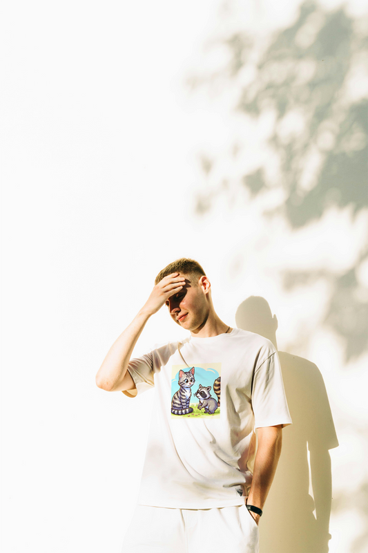 raccoon_&_cat_buddies_men's_t-shirt0