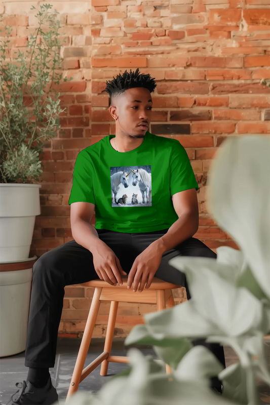 unicorn_and_cat_playdate_men's_t-shirt0